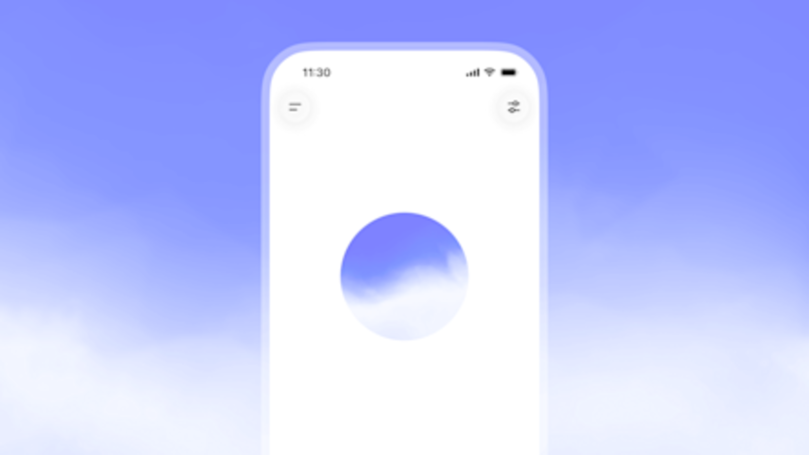 ChatGPT Voice promotional graphic showing a phone screen with the purple voice orb against a sky-blue background